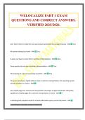 WELOCALIZE PART 1 EXAM QUESTIONS AND CORRECT ANSWERS&period; VERIFIED 2025&sol;2026&period;