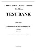 Test Bank for CompTIA Security&plus; SY0-601 Cert Guide&comma; 5th edition by Omar Santos