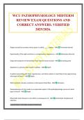 WCU PATHOPHYSIOLOGY MIDTERM REVIEW EXAM QUESTIONS AND CORRECT ANSWERS&period; VERIFIED 2025&sol;2026&period;