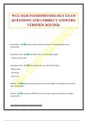 WGU D236 PATHOPHYSIOLOGY EXAM QUESTIONS AND CORRECT ANSWERS. VERIFIED 2025/2026.