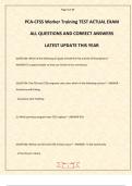 PCA-CFSS Worker Training TEST ACTUAL EXAM ALL QUESTIONS AND CORRECT ANSWERS LATEST UPDATE THIS YEAR