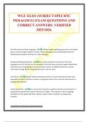 WGU ELO1 &lpar;SUBJECT-SPECIFIC PEDAGOGY&rpar; EXAM QUESTIONS AND CORRECT ANSWERS&period; VERIFIED 2025&sol;2026&period;