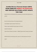 Certified Divorce Financial Analyst &lpar;CDFA&rpar; EXAM COMPLETE NEWEST 500 QUESTIONS AND VERIFIED SOLUTIONS LATEST UPDATE THIS YEAR