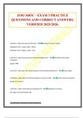 ZOO 3603C - EXAM 3 PRACTICE QUESTIONS AND CORRECT ANSWERS&period; VERIFIED 2025&sol;2026&period;