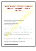 WOCN WOUND EXAM QUESTIONS AND CORRECT ANSWERS&period; VERIFIED 2025&sol;2026&period;