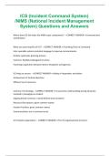 ICS &lpar;Incident Command System&rpar; NIMS &lpar;National Incident Management System&rpar; Questions and Answers