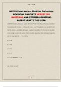 NMTCB Exam Nuclear Medicine Technology NEW BOOK COMPLETE NEWEST 300 QUESTIONS AND VERIFIED SOLUTIONS LATEST UPDATE THIS YEAR