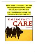 Emergency Care &ndash; 14th Edition &lpar;Limmer&comma; O&rsquo;Keefe & Dickinson&rpar; &ndash; Complete Test Bank &lpar;Chapters 1&ndash;41&rpar; &ndash; Verified Q&A Study Material