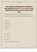 TMC SECURE COMPREHENSIVE THERAPIST SAE COMPLETE NEWEST 200 QUESTIONS AND VERIFIED SOLUTIONS LATEST UPDATE THIS YEAR