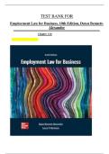 Test Bank &ndash; Employment Law for Business 10th Edition by Dawn Bennett-Alexander & Laura Hartman &vert; Latest & Verified