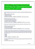 NCCT Billing And Coding Final Exam  Questions  And Verified  Answers 20252026 update