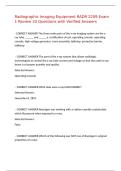 Radiographic Imaging Equipment RADR 2209 Exam 1 Review 33 Questions with Verified Answers&comma;100&percnt;CORRECT