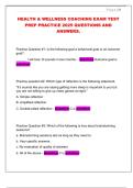 HEALTH & WELLNESS COACHING EXAM TEST  PREP PRACTICE 2025 QUESTIONS AND  ANSWERS&period; 