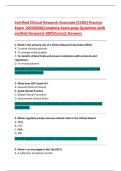 Certified Clinical Research Associate &lpar;CCRA&rpar; Practice  Exam  20252026&lbrack;Complete Exam prep Questions with  verified Answers&rsqb; 100&percnt;Correct Answers 