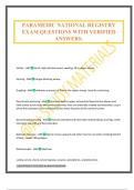 PARAMEDIC NATIONAL REGISTRY EXAM QUESTIONS WITH VERIFIED ANSWERS&period;
