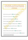 PARAMEDIC NATIONAL REGISTRY EXAM QUESTIONS WITH VERIFIED ANSWERS&period;