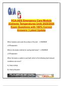 HCA Emergency Care &ndash; Extreme Temperatures Unit &ndash; 2025&sol;2026 &ndash; 25 Q&As &ndash; Heat Stroke&comma; Hypothermia&comma; Frostbite &vert; Updated & Verified