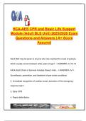 HCA CPR & Basic Life Support &ndash; Adult BLS Unit &ndash; 2025&sol;2026 &ndash; 20 Q&As &ndash; IHCA&sol;OHCA&comma; CPR Steps&comma; AED Use &vert; Verified A&plus;
