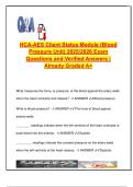 HCA Client Status &ndash; Blood Pressure Unit &ndash; 2025&sol;2026 &ndash; 30 Q&As &ndash; BP Ranges&comma; Hypertension Stages&comma; Orthostatic Hypotension &vert; Verified A&plus;