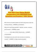 HCA Client Status &ndash; Temperature Unit &ndash; 2025&sol;2026 &ndash; 30 Q&As &ndash; Thermometer Types&comma; Fever&comma; Hypo&sol;Hyperthermia &vert; Verified A&plus;
