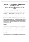 Maternal & Child Nursing: Comprehensive Exam Prep Guide Questions with Evidence-Based Answers (2024-2025 Edition) Based on AWHONN 2024-2025 Standards, AAP 2025 Guidelines, and AHA/AAP 2025 Neonatal Resuscitation Guidelines