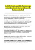 NUR 378 Final Exam 2025 Pharmacology&colon; Actual Questions & Answers &vert; Concordia University St&period; Paul