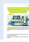 Gold Coast School Real Estate Exam &ndash; 2025 Actual Exam Questions and Correct Answers &vert; Florida License Prep