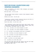 NUR 330 EXAM 4 QUESTIONS AND VERIFIED ANSWERS