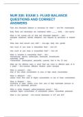 NUR 330 - FLUID AND ELECTROLYTES QUESTIONS AND CORRECT ANSWERS