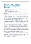NUR 330&colon; EXAM 3 REVIEW QUESTIONS AND VERIFIED ANSWERS