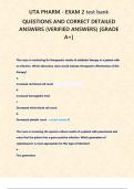 UTA PHARM - EXAM 2 test bank QUESTIONS AND CORRECT DETAILED ANSWERS &lpar;VERIFIED ANSWERS&rpar; &lbrack;GRADE A&plus;&rsqb;