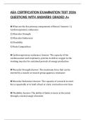 AEA CERTIFICATION EXAMINATION TEST 2026 QUESTIONS WITH ANSWERS GRADED A&plus;