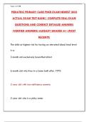 Pediatric Primary Care PNCB Exam 2025 &vert; Actual Exam Test Bank & Study Guide
