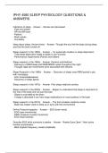 IPHY 4580 SLEEP PHYSIOLOGY QUESTIONS & ANSWERS