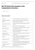 BIO 101 FINAL EXAM Questions With  Comprehensive Solutions