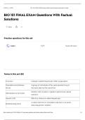  BIO 101 FINAL EXAM Questions With Factual  Solutions