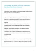 Peer Support Specialist Certification Exam Study Questions With Correct Answers 