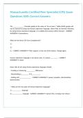 Massachusetts Certified Peer Specialist &lpar;CPS&rpar; Exam Questions With Correct Answers 