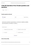 COB 300 Operations Final &lpar;Torabi&rpar; Answers