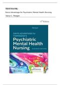 Test Bank Davis Advantage for Townsend&rsquo;s Essentials of Psychiatric Mental Health Nursing 11th Edition Author&colon;Karyn Morgan A&plus; Grade Complete With Questions And Answers All Chapters Covered