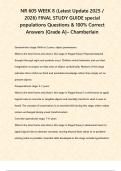 NR 605 WEEK 8 &lpar;Latest Update 2025 2026&rpar; FINAL STUDY GUIDE special populations Questions & 100-correct answers