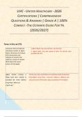 UHC - UNITED HEALTHCARE - 2026 CERTIFICATIONS &vert; COMPREHENSIVE QUESTIONS & ANSWERS &vert; GRADE A &vert; 100&percnt; CORRECT -THE ULTIMATE GUIDE FOR YR&period; &lpar;2026&sol;2027&rpar;  