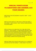 SPECIAL POINTS EXAM  PA QUESTIONS AND ANSWER&vert; ACE  YOUR GRADES&period;