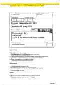 Pearson Edexcel Level 3 GCE Economics A Advanced PAPER 2&colon; The National and Global  Economy   Questions and CORRECT Answers 2025