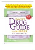 Davis's Drug Guide for Nurses 19th Edition Test Bank &ndash; Complete Q&A Review