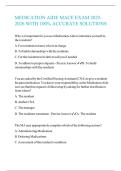 MEDICATION AIDE MACE EXAM 2025-2026 WITH 100- ACCURATE SOLUTIONS