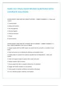 NURS 143- FINAL EXAM REVIEW QUESTIONS WITH COMPLETE SOLUTIONS