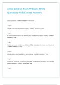 ANSC 2050 Dr&period; Mark Williams FINAL Questions With Correct Answers 