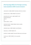 Pharmacology BIOD 351 Portage Learning Exam Questions With Correct Answers&period;
