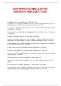 2024 NFHS FOOTBALL EXAM ANSWERS AND QUESTIONS